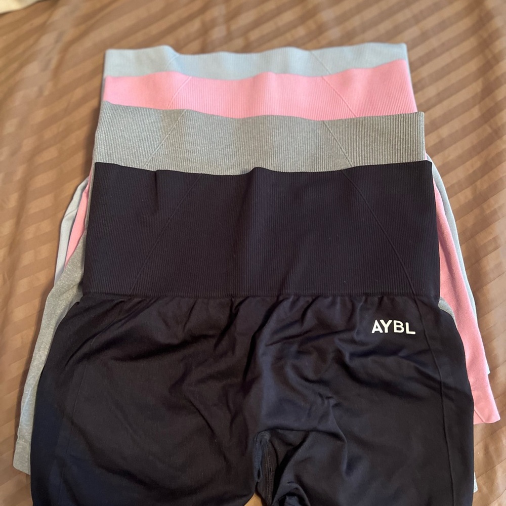 AYBL High-Waisted shorts Set - Black, Gray, Pink, blue